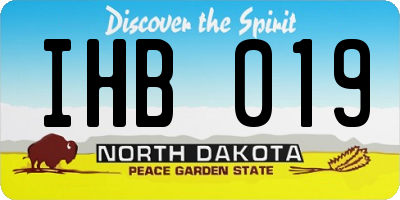 ND license plate IHB019