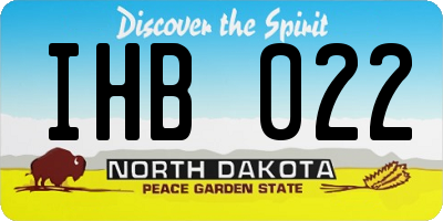 ND license plate IHB022