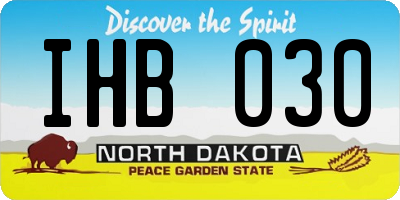 ND license plate IHB030