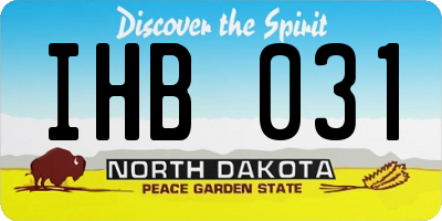 ND license plate IHB031