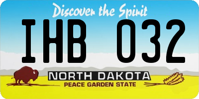 ND license plate IHB032