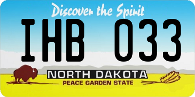 ND license plate IHB033