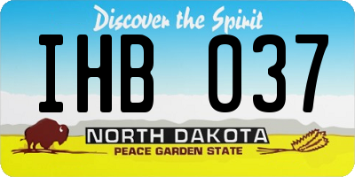 ND license plate IHB037
