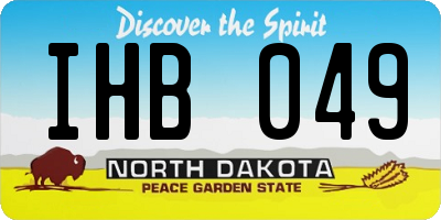 ND license plate IHB049