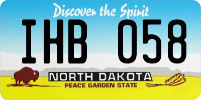 ND license plate IHB058