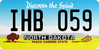 ND license plate IHB059