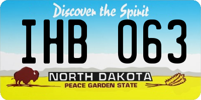 ND license plate IHB063