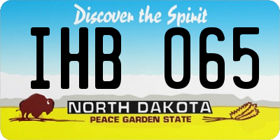 ND license plate IHB065