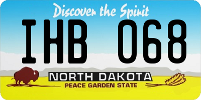 ND license plate IHB068