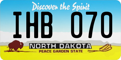 ND license plate IHB070