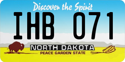 ND license plate IHB071