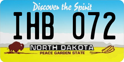 ND license plate IHB072