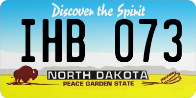 ND license plate IHB073