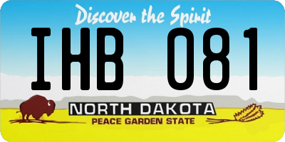 ND license plate IHB081