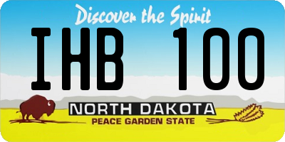 ND license plate IHB100