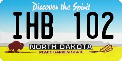 ND license plate IHB102