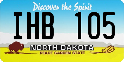 ND license plate IHB105
