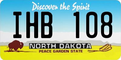 ND license plate IHB108