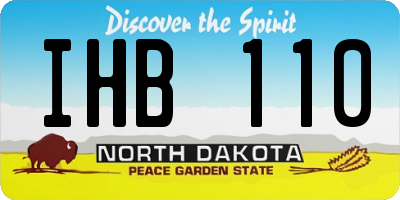 ND license plate IHB110