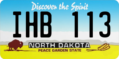 ND license plate IHB113