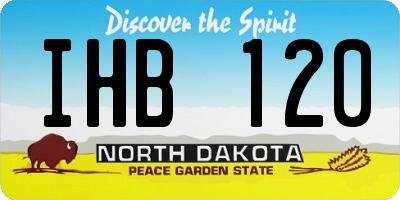 ND license plate IHB120