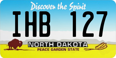 ND license plate IHB127