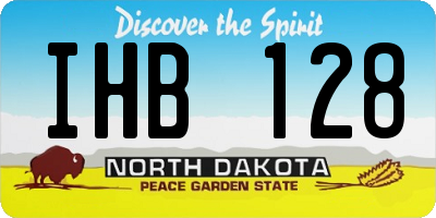ND license plate IHB128