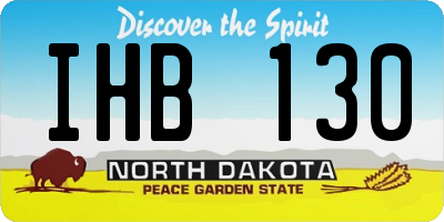 ND license plate IHB130