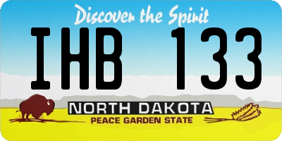 ND license plate IHB133