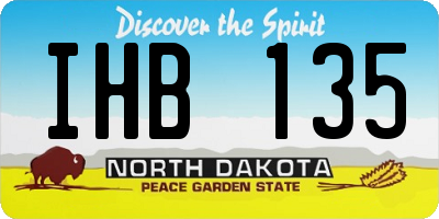 ND license plate IHB135