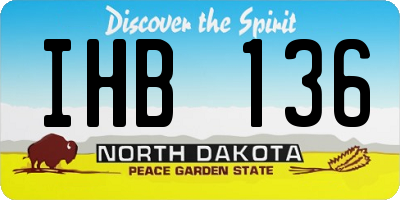 ND license plate IHB136