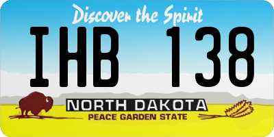 ND license plate IHB138