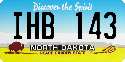 ND license plate IHB143