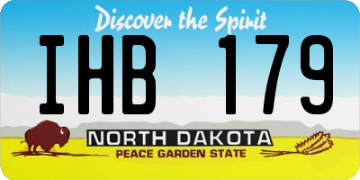 ND license plate IHB179