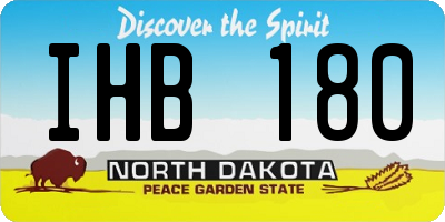ND license plate IHB180