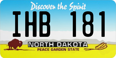 ND license plate IHB181