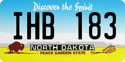 ND license plate IHB183