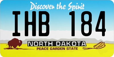 ND license plate IHB184