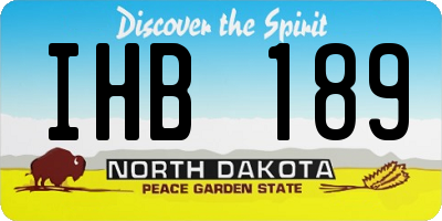 ND license plate IHB189