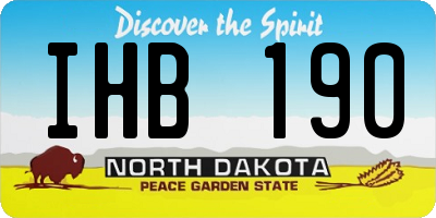 ND license plate IHB190