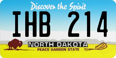 ND license plate IHB214