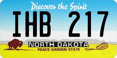 ND license plate IHB217