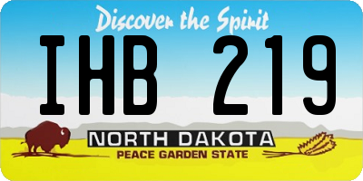 ND license plate IHB219