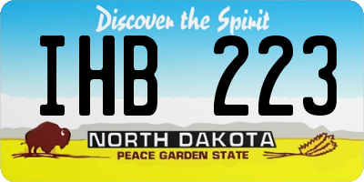 ND license plate IHB223