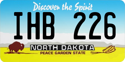 ND license plate IHB226