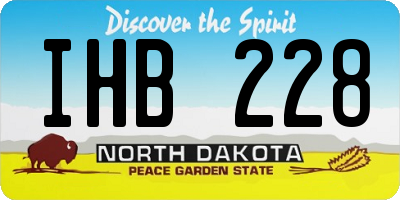 ND license plate IHB228