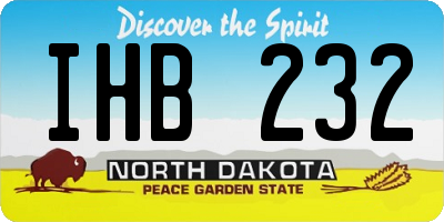 ND license plate IHB232