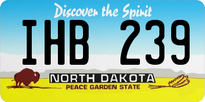 ND license plate IHB239