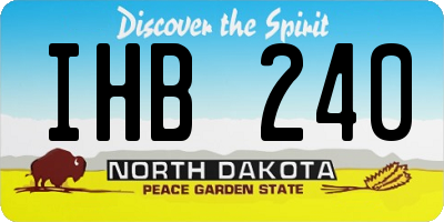ND license plate IHB240