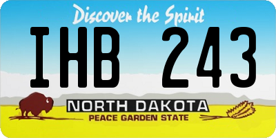 ND license plate IHB243
